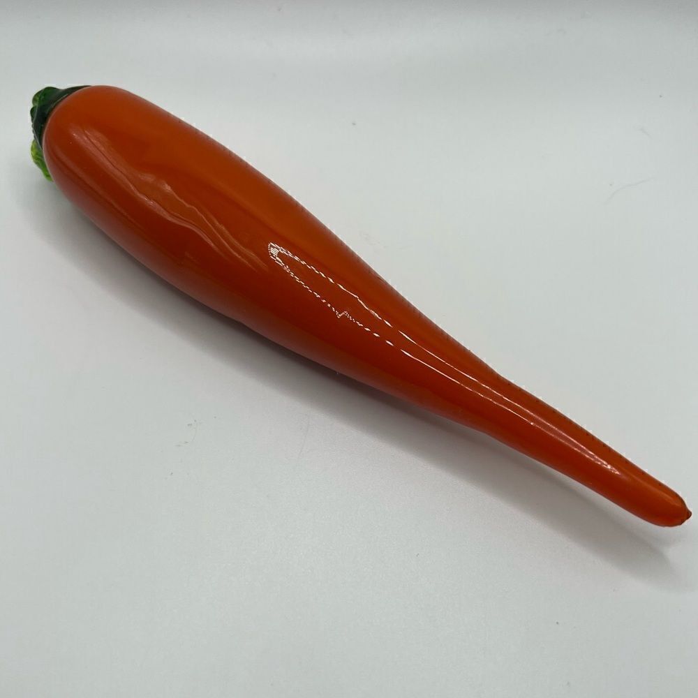 Vintage Glass Decorative Vegetable Carrot. Murano Style Decorative Glass
